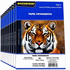 Papel Fotográfico Brilhante A4 Glossy 230g Masteprint Premium 50 a 200 folhas| Papelaria personalizada |impressão vivas