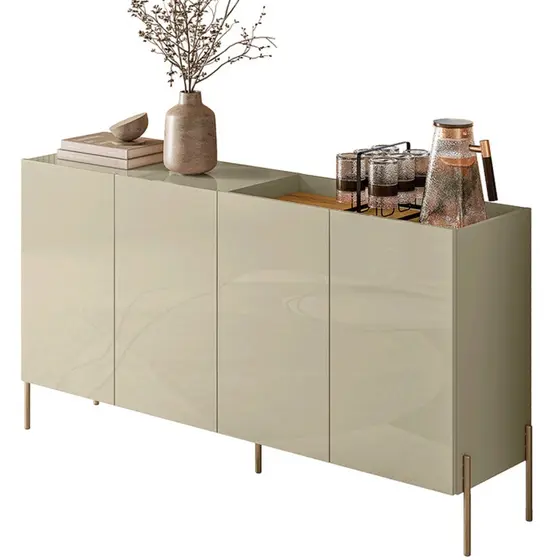 Buffet Aparador para Sala de Jantar 4 Portas Katia  Cumaru/Opala
