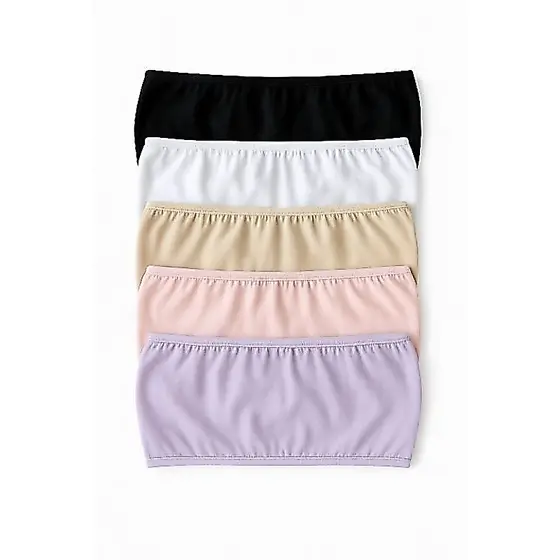 KIT 5 TOP FAIXA INFANTIL JUVENIL ALGODÃO CROPPED TOMARA QUE CAIA SEM ALÇA