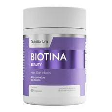 Biotina Premium 60 Cap Alto Conteúdo Cabelo Pele Unha Beauty