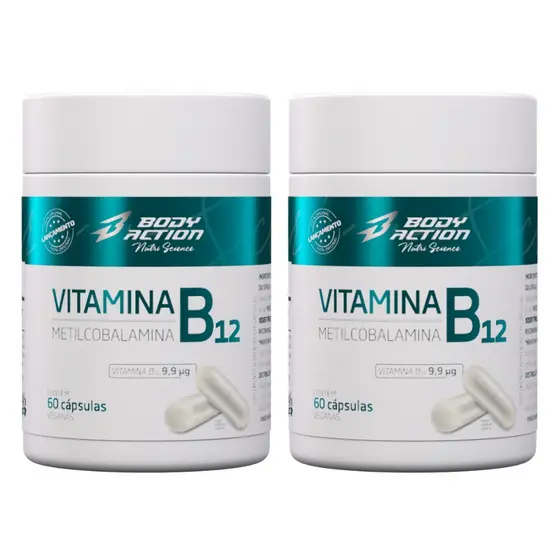 Kit 2x Vitamina B12 Metilcobalamina Total 120 Cápsulas Bodyaction