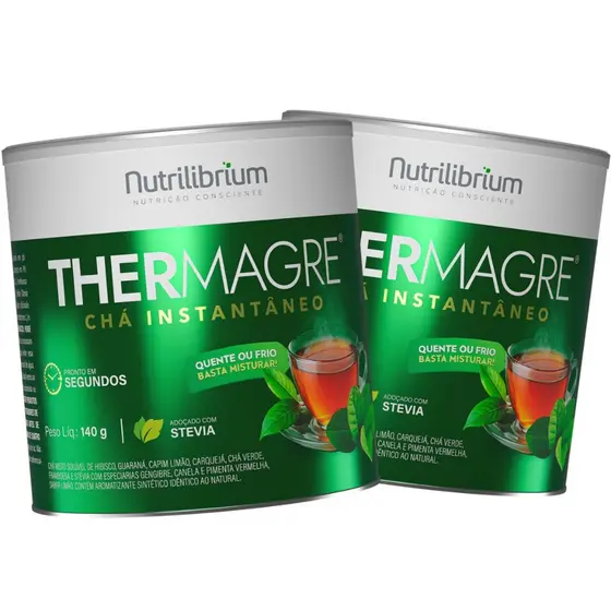 Kit 2x Thermagre Chá Solúvel Instantâneo 140g Nutrilibrium