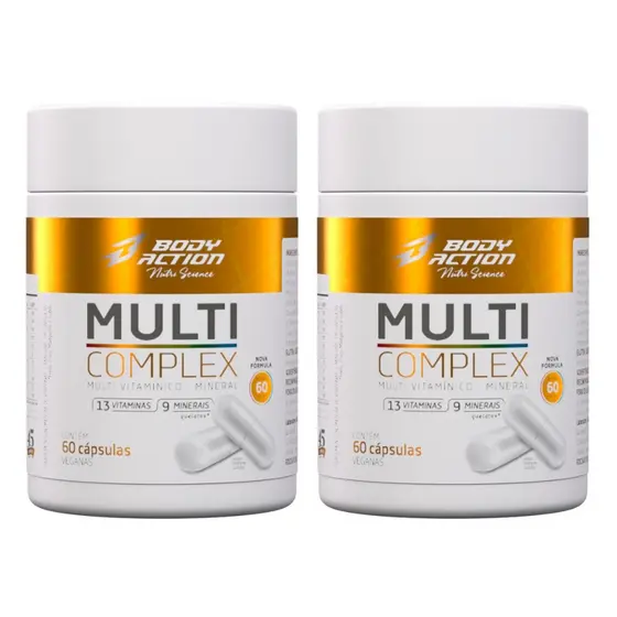 Kit 2x Multivitamínico Multicomplex 60 Cápsulas - 4 Meses Bodyaction