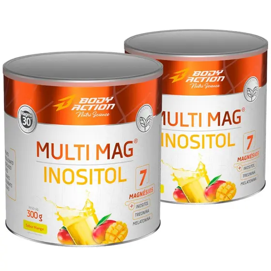 Kit 2x Multi Mag Inositol 7x Magnésios 300g Bodyaction