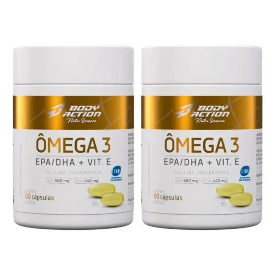 Kit 2x Ômega 3 Epa E Dha Vitamina E Ifos Total 120 Caps Bodyaction