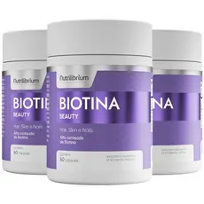 Kit 3x Biotina Beauty Premium Cabelos Pele Unhas - 180 Caps Nutrilibrium