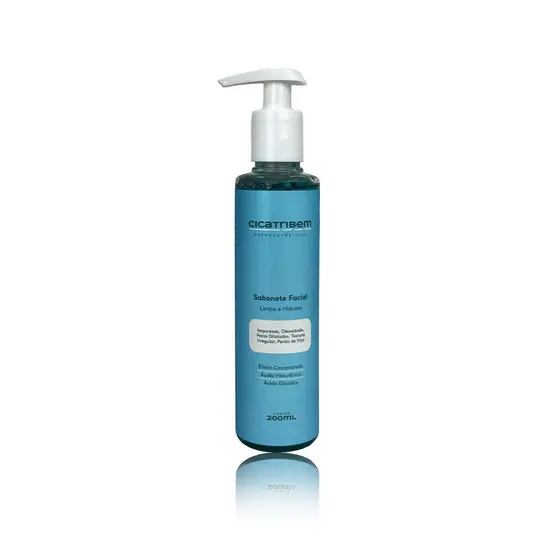 Sabonete Facial Cicatribem 200ml — Limpeza suave com Ácido Hialurônico | Toque macio diário
