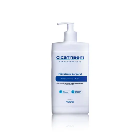 Cicatribem Hidratante Corporal 420g — Óleo Mineral, Aveia e Girassol | Toque macio e brilho saudável