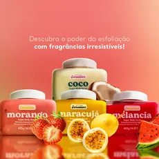 Esfoliante Corporal Sugar Body Scrub Sensation 400g - Morango Melancia Coco e Maracujá