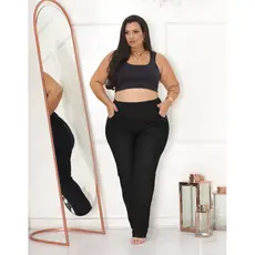 Calça Jeans Black Plus Size Gestante Cós Suplex Lycra Maternidade Confortável