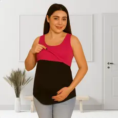 Bata Canelada Regata Gestante Amamentação Pós-Parto Maternidade Cós Elástico