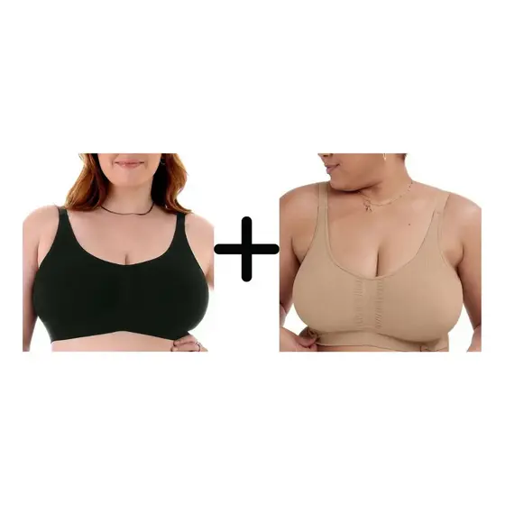 Kit Sutiã Sem Costura Plus Size Zee Rucci Gestante Amamentação Maternidade