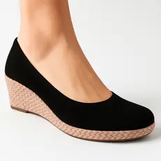 Sandália Feminina Confortável Espadrille Médio Grosso Corda  Anabela Leve Salto Casual Moda