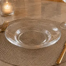 Jogo de Prato de Vidro 8 PEÇAS TRANSPARENTE LISO Temperado Louça Pratos Cozinha Decoração Moderna
