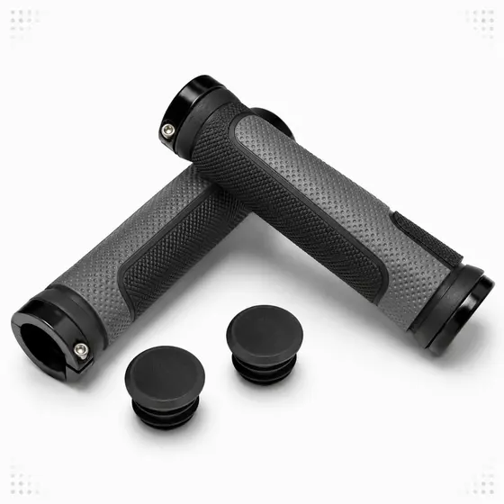 Manopla Punho Mtb 2 Travas Aluminio Borracha Bike Grip