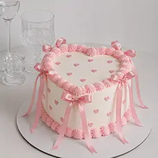 Kit 5 laços de cetim e 30 mini corações em papel para bolo vintage/Vintage cake.