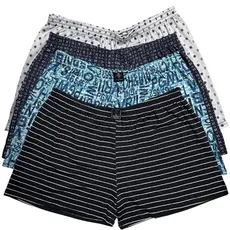 Kit 5 Samba Cançao Cueca Box Conforto Extremo Conforto Estampada Microfibra Leve Masculina Para Dormir Pijama