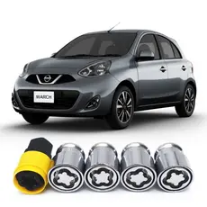 Trava porca Parafuso Antifurto Nissan March 2013 a 2021