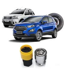 Kit Trava Porca Parafuso Antifurto De Estepe Ford Ecosport 2012 Até 2021