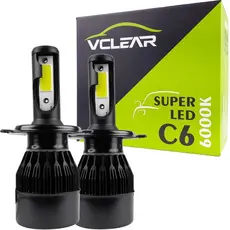 Par Lâmpadas Super Led H1 H3 H4 H7 H8 H9 H11 HB3 HB4 H27 6000K Luz Branca