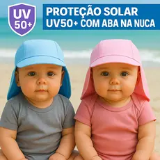 Chapéu Boné Praia Infantil Bebê Com Proteção Solar Fator 50 Menino Menina Pescador