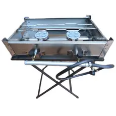Fogão Inox 2 Boca Gás Super Chamas Mesa Pé Dobrável