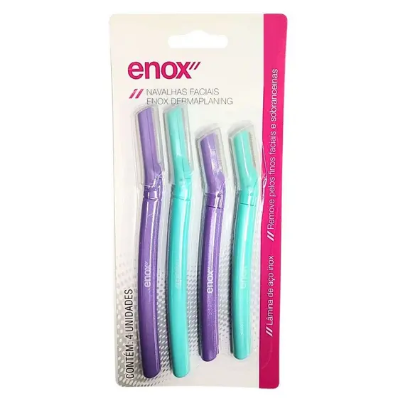 Kit 4 Navalhas Faciais Enox Dermaplaning