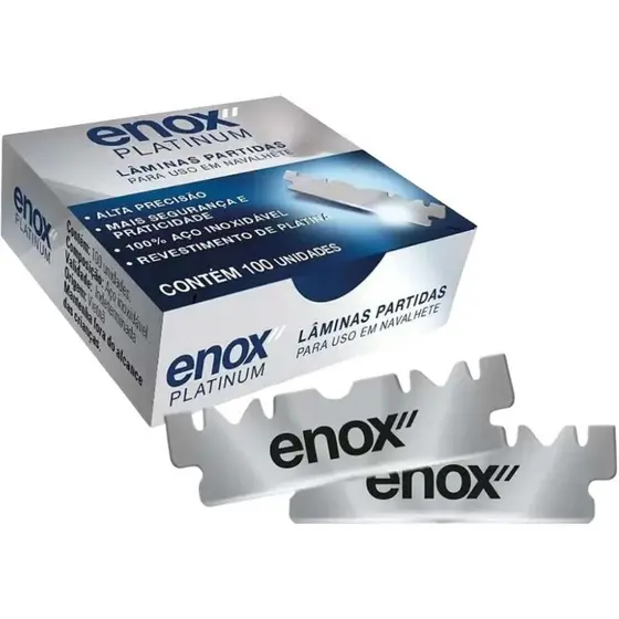 Laminas Para Navalhete Fio Unico Enox Platinum com 100unid