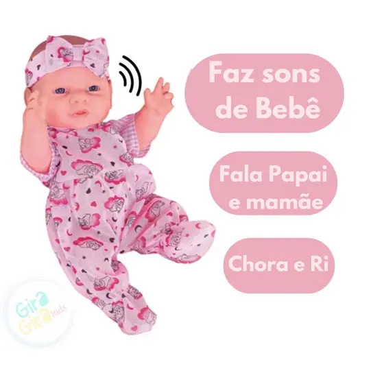 Boneca Pepita Com Sons De Bebê Milk Fofa Que Fala