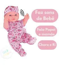 Boneca Pepita Com Sons De Bebê Milk Fofa Que Fala