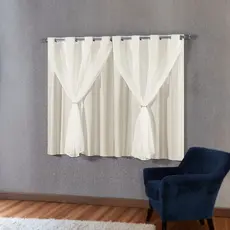 Cortina com Blecaute Blackout Voil Liso 1 Parte 1,40m x 1,80m Cortina Sofisticada para o Melhor Ambiente da sua Casa