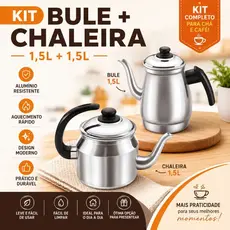 Bule + Chaleira 1,5L Alumínio  para Café e Chá