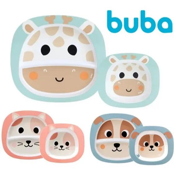 BUBA Kit Prato Bowl Tigela Infantil Menino ou Menina Indrodução alimentar bebê lançamento
