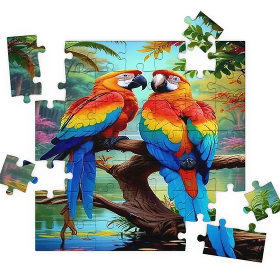 Quebra Cabeça MDF Araras Paisem Floresta 100 Peças Puzzle Oferta!
