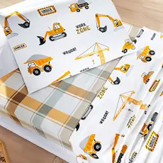 Jogo Cama Solteiro Kids 200 Fios 3 Peças Percal Estampado Infantil Lençol Com Elástico Toque Macio