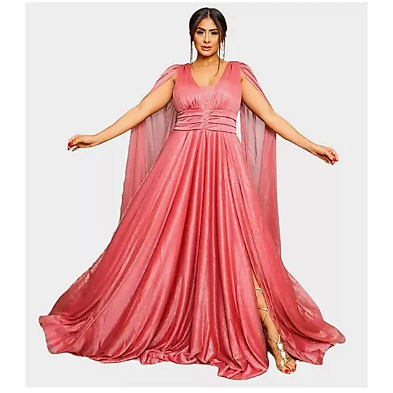 Vestido SAMY CAPA longo com brilho festa madrinha debutante formatura