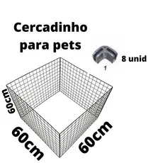 Cercadinho Para Pet Filhote Cachorro Pequeno 4 Pçs 60x60