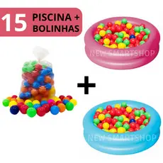 Kit Piscina Inflável + 15 Bolinhas Coloridas Infantil Piscina 60 Cm Redonda Menino Menina Verão Criança Praia Jardim
