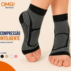 Par De Meias Ortopédica De Alta Compressão Tornozelo para Alivio de Dores e Inchaço - OMG! Skintech