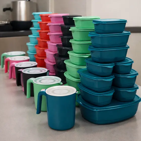 kit jogo de 11 peças + 1 Jarra com Tampa coisa de cozinha Potes Plásticos Vedação Alimentos