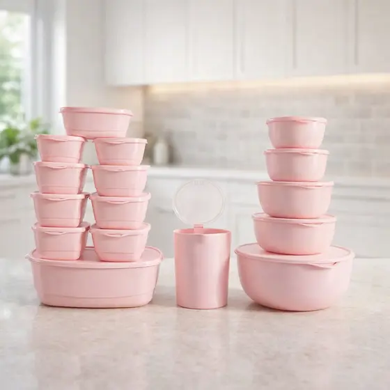 Kit Cozinha 15 Potes Herméticos + Jarra | Organizadores Plásticos BPA Free Resistente