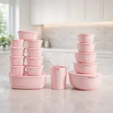 Kit Cozinha 15 Potes Herméticos + Jarra | Organizadores Plásticos BPA Free Resistente