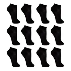 Kit Com 12 Pares Meias Soquete Preta Esporte Unissex Macia Confortável Trabalho Caminhada 40 ao 46