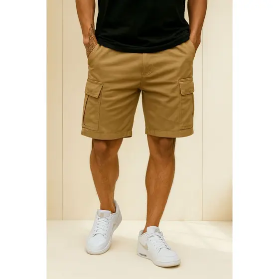 Bermuda Cargo Sarja 100% Algodão Original 6 Bolsos Skate Elegante