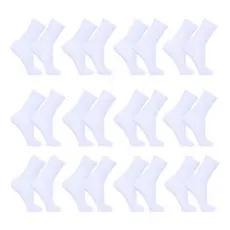 Kit Com 24 Pares De Meias Branca Masculina Cano Alto Macia Confortável Esporte Trabalho Algodão 38 ao 44