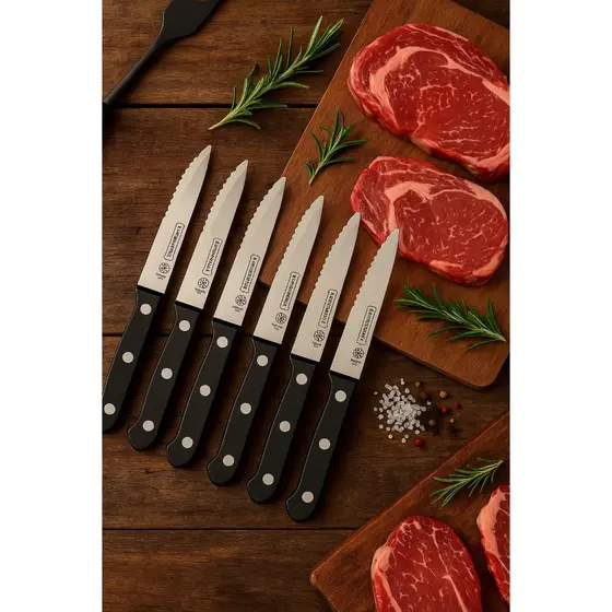 Kit de Facas Churrasco Profissional Antiaderente 6 Peças