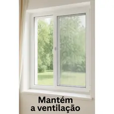 Tela Mosquiteiro Anti-inseto Top Útil Lavável Branca Para Janelas Com Fecho Contato Adesivo Dupla Face