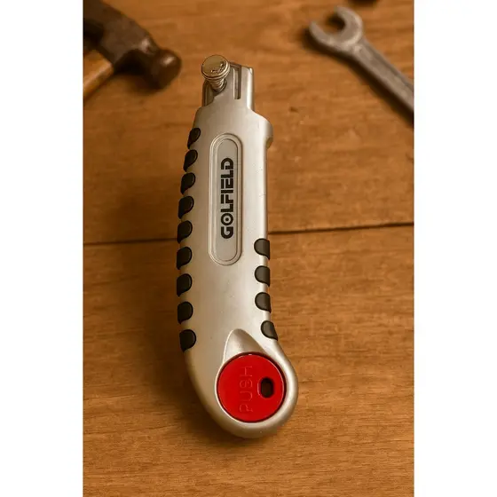 Estilete Profissional REFORÇADO Com Trava Giratória 18mm + 5 Lâminas Tripla Afiação