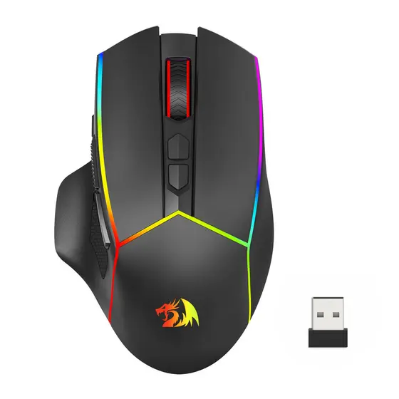 MOUSE GAMER PRETO RGB SEM FIO E COM 8.000 DE DPI -  REDRAGON AXE PRO