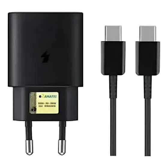 Carregador Para Samsung Turbo 45w S22 S23 S24 Plus S24 Ultra Preto